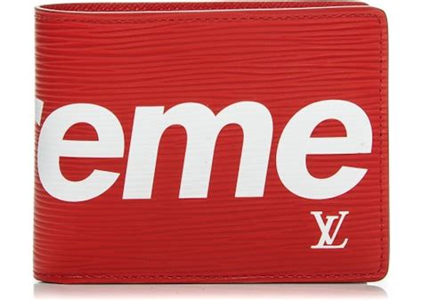 slender lv x supreme|Louis Vuitton x Supreme Slender Wallet Epi Red .